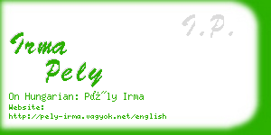 irma pely business card